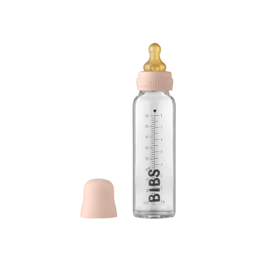 BIBS Baby Glass Bottle Complete Set - Blush - Latex