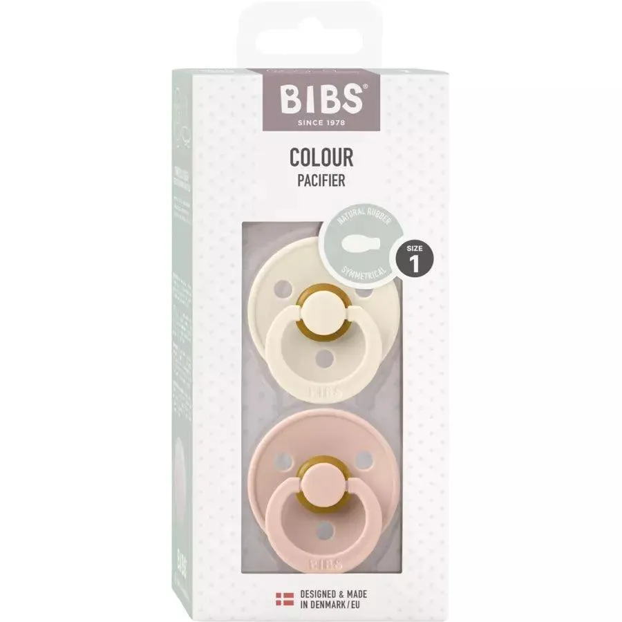 Bibs Color Symmetrical Ivory & Blush - Size 1 (Pack Of 2)