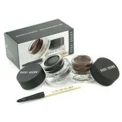 Bobbi Brown Long Wear Gel Eyeliner Duo: 2x Gel Eyeliner 3g ( #black Ink, #sepia Ink )   Mini Ultra Fine Eye Liner Brush --3pcs By Bobbi Brown