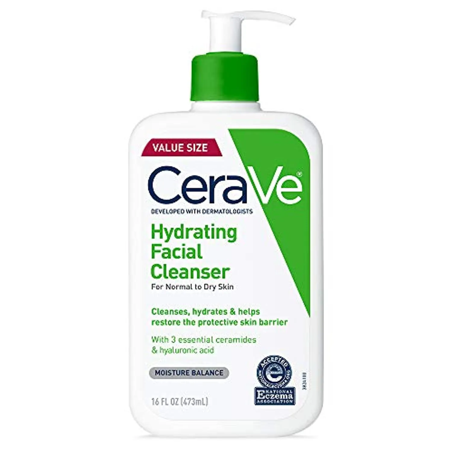 CeraVe Hydrating Facial Cleanser | Moisturizing Non-Foaming Face Wash with Hyaluronic Acid, Ceramides & Glycerin | 16 Fluid Ounce