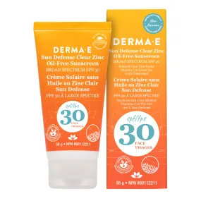 Derma-E  Sun Defense Clear Zinc Mineral Oil Free Sunscreen Face SPF 30