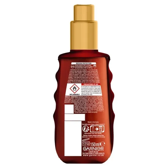 Garnier Ambre Solaire Ideal Bronze Tan Enhancing Protection Oil SPF20 150ml