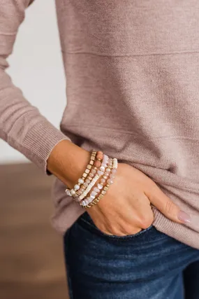 Golden Beauty Stackable Bracelet Set- Blush