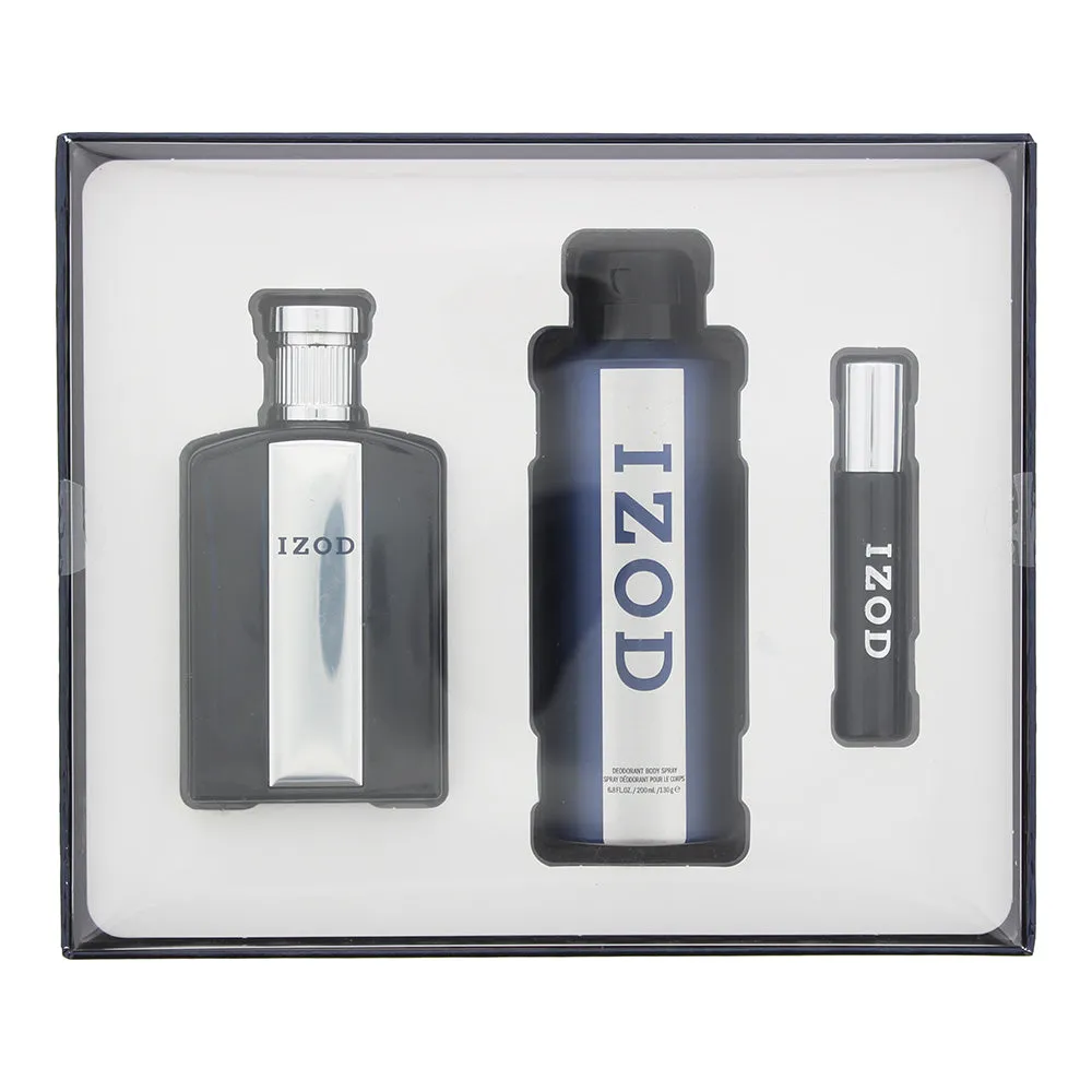 Izod 3 Piece Gift Set: Eau de Toilette 100ml - Eau de Toilette 15ml - Body Spray 200ml