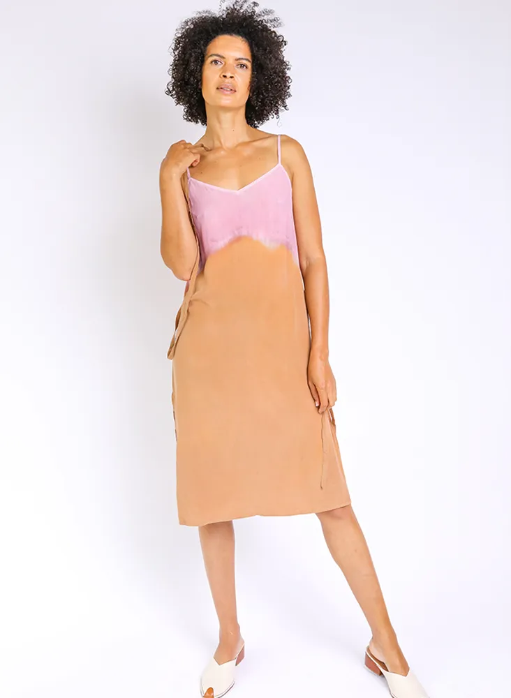 Kothi Slip Dress, blush dip dye