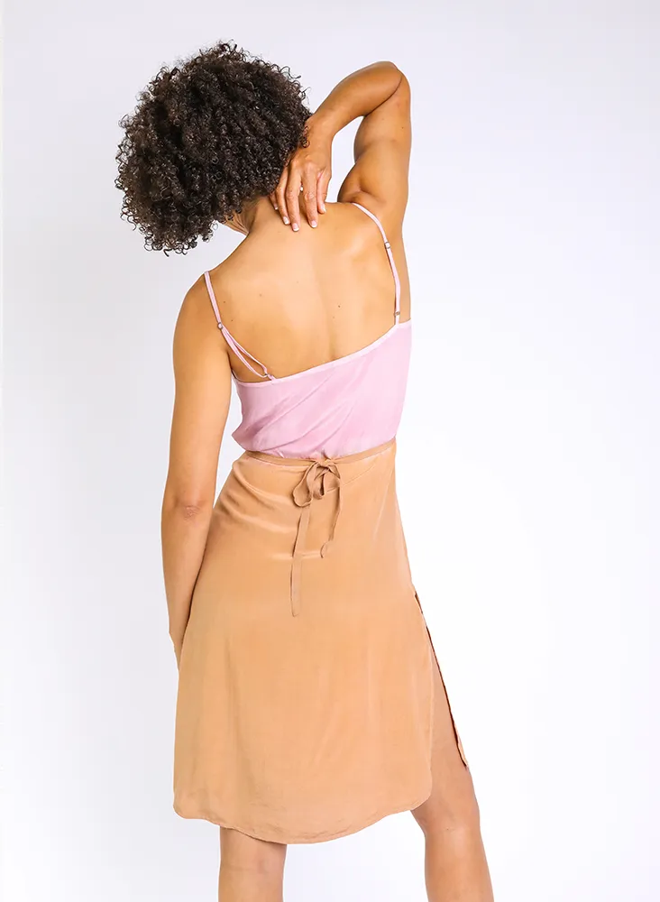 Kothi Slip Dress, blush dip dye