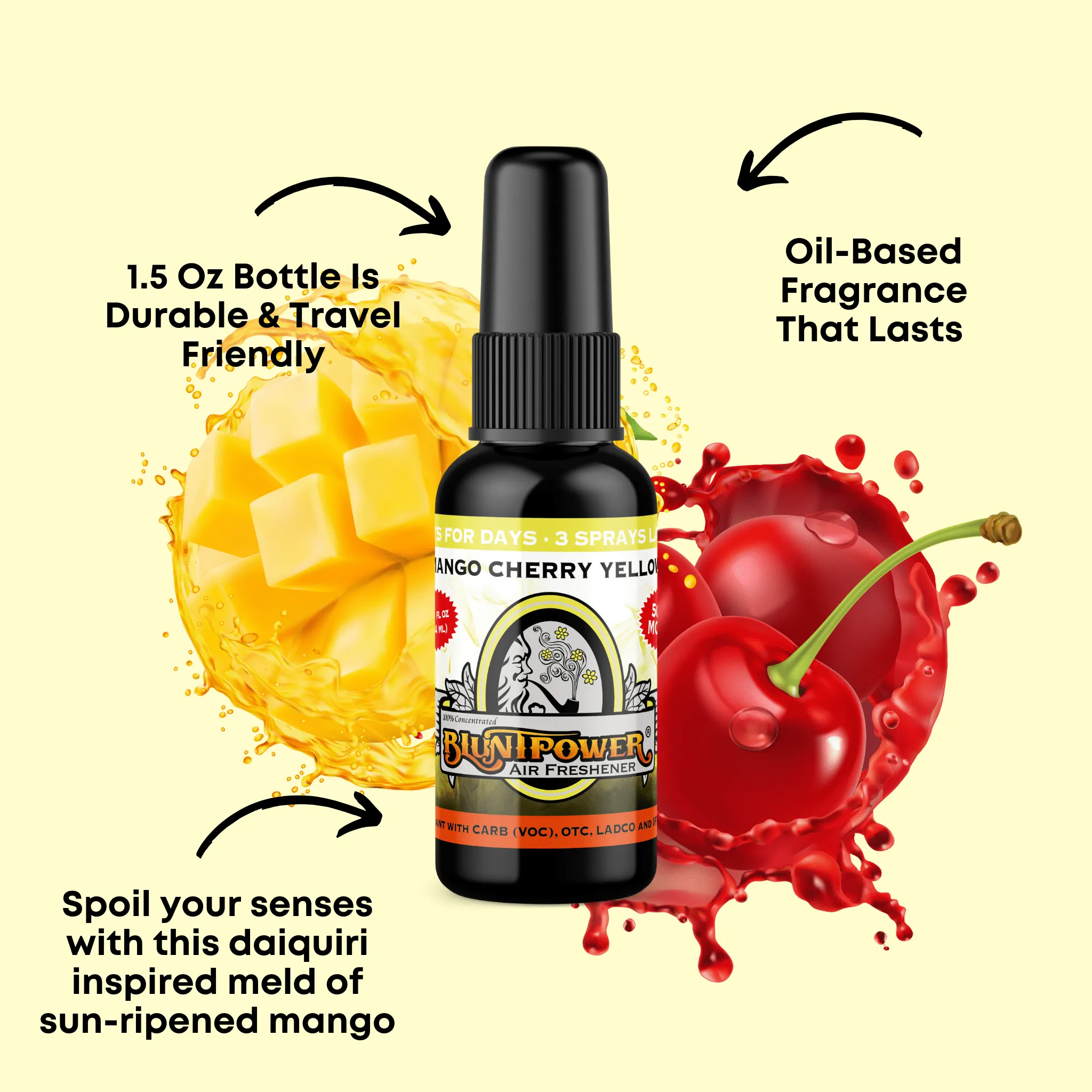 Mango Cherry Yellow Air Freshener Spray